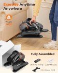 YOSUDA Under Desk Elliptical with 10 Level Resistances, Motorized Ellipse Leg Exerciser for Seniors Fully Assembled, Seated Pedal Exerciser with Remote Control & Non-Slip Pedals
