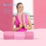 Wellrox Microfiber Hand Towel- Absorbent Sweat Towels, Workout Towels for Women- Yoga Mat Towel for Pilates, Hot Yoga, Gym Workouts (PINK)