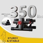 NICEBINGO 350 LBS Capacity Mini Stair Steppers for Exercise with Resistance Bands, Black & Red