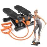 Steppers for Exercise at Home, Mini Stepper with Resistance Bands, Super Quiet Fitness Stair Stepper with 350LBS Loading Capacity - 2024 Upgrade Version