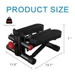 NICEBINGO 350 LBS Capacity Mini Stair Steppers for Exercise with Resistance Bands, Black & Red