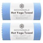 MOONSMILE 2 Pack Hot Yoga Towels for Hot Yoga Non Slip,Yoga Mats Towel Microfiber Super-Absorbent, Swim,Yoga Gear,Pilates,Yoga mat Cover