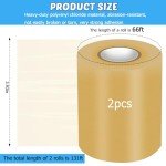 2 Rolls 3.93inch x 66FT Wrestling Mat Tape Clear Gym Floor Tape, PVC Seam Cover Tape for Heavy Duty Wrestling Grappling Exercise Mats
