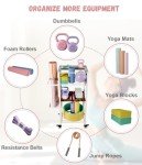 3-Tier Yoga Mat Storage Rack with Wheels