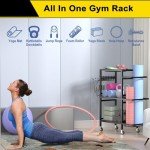 3-Tier Yoga Mat Storage Rack with Wheels