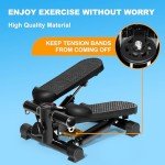Adjustable Mini Stepper with Resistance Bands & Monitor