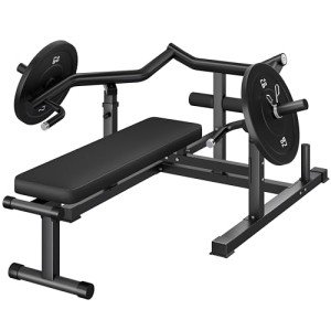 GOIMU Chest Press Machine, Weight Bench Press Machine with Independent Converging Arms, Adjustable Flat Incline Bench Press for Chest, AB Workout Home Gym Equipment