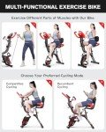 pooboo 4-in-1 Folding Exercise Bike for Home Gym