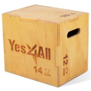 Yes4All 3-in-1 Wooden Plyo Box for Workouts