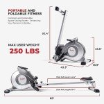 Sunny Health & Fitness Compact Magnetic Rowing Machine