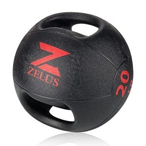 ZELUS Black Double Grip Medicine Ball 20 lbs