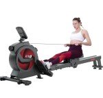 SNODE Magnetic Rowing Machine for Home Use with 16 Level Resistance, Sturdy Rower Machine with 350lb Weight Capacity, LCD Monitor, Ergonomic Seat, Dual Rail