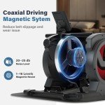 SNODE Magnetic Rowing Machine for Home Use with 16 Level Resistance, Sturdy Rower Machine with 350lb Weight Capacity, LCD Monitor, Ergonomic Seat, Dual Rail