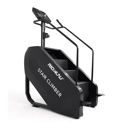RIOWLAU Stepper Machine, Stair Stepper with LED Screen, Commercial Grade Stair Climber Exercise Machine,15 Speed Levels Stepping Machine for Cardio and Lower Body Workouts,375LBS, 15-164 Steps/Minute