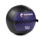 Titan Fitness Soft Leather Medicine Wall Ball 14 lb. Durable, Endurance, Cardio, Core Strength