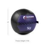 Titan Fitness Soft Leather Medicine Wall Ball 14 lb. Durable, Endurance, Cardio, Core Strength