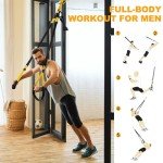 Home Resistance Training Kit, Resistance Trainer Fitness Straps for Full-Body Workout, Bodyweight Resistance Bands with Handles, Door Anchor, Workout Guide for Home Gym (Resistance) (Black, Yellow)