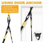 Home Resistance Training Kit, Resistance Trainer Fitness Straps for Full-Body Workout, Bodyweight Resistance Bands with Handles, Door Anchor, Workout Guide for Home Gym (Resistance) (Black, Yellow)