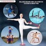 Leg Stretching Strap and Ballet Balance Board, 2 Pc. Set, Stretching, Disc Core Trainer and Flexibility Equipment for Dance, Gymnastics, Cheer or Figure Skating, Portable