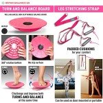 Leg Stretching Strap and Ballet Balance Board, 2 Pc. Set, Stretching, Disc Core Trainer and Flexibility Equipment for Dance, Gymnastics, Cheer or Figure Skating, Portable