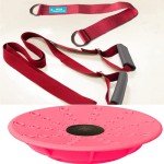 Leg Stretching Strap and Ballet Balance Board, 2 Pc. Set, Stretching, Disc Core Trainer and Flexibility Equipment for Dance, Gymnastics, Cheer or Figure Skating, Portable