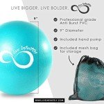 Live Infinitely Pilates Ball 9 Inch with Pump | Small Yoga Balls with Digital Workout eBook | Mini Stability Ball for Pilates, Barre, Yoga & Home Exercise (Teal)