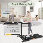 Walking Pad Treadmill, Under Desk Treadmill for Home and Office, Portable Treadmill with LED Display Remote Control, 2.5 HP Electric Treadmills 300 lbs Capacity (Black-Classic)