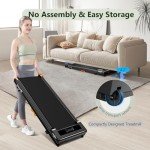 Walking Pad Treadmill, Under Desk Treadmill for Home and Office, Portable Treadmill with LED Display Remote Control, 2.5 HP Electric Treadmills 300 lbs Capacity (Black-Classic)
