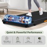 Walking Pad Treadmill, Under Desk Treadmill for Home and Office, Portable Treadmill with LED Display Remote Control, 2.5 HP Electric Treadmills 300 lbs Capacity (Black-Classic)