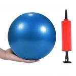 Comkit Mini Yoga Pilates Ball 10 Inch for Stability Exercise Training Gym Anti Burst and Slip Resistant Balls with Inflatable Straw (Blue)