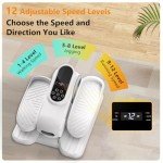 DamKee Under Desk Elliptical Exercise Machine, Ellipse Leg Exerciser As Seen On TV with 12 Speed, Electric Foot Leg Exerciser While Sitting for Seniors, Portable Seated Pedal Exerciser with Remote/LCD