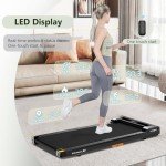 Walking Pad Treadmill, Under Desk Treadmill for Home and Office, Portable Treadmill with LED Display Remote Control, 2.5 HP Electric Treadmills 300 lbs Capacity (Black-Classic)