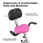 Portable Folding Exercise Bike with Adjustable Backrest