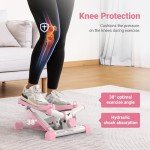 MERACH Mini Stepper with Resistance Bands for Home Workouts