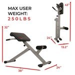 Sunny Health & Fitness Adjustable Folding Hyperextension Bench