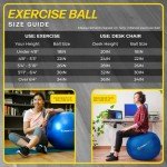 URBNFit Anti-Burst Exercise Ball - 22 Inch Silver