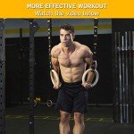 Adjustable Wooden Gym Rings with Exercise Video