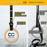 Adjustable Wooden Gym Rings with Exercise Video