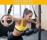 Adjustable Wooden Gym Rings with Exercise Video
