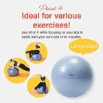 PRIMASOLE 65cm Balance Exercise Ball - Pale Gray