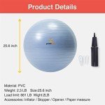 PRIMASOLE 65cm Balance Exercise Ball - Pale Gray