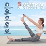 Adjustable 5 ft Steel Yoga Stretching Stick