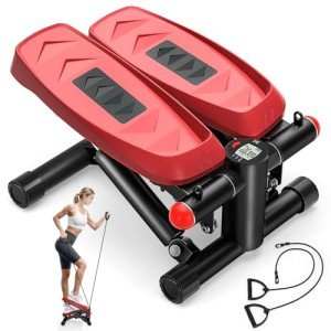 Adjustable Mini Steppers with Resistance Bands for Home Fitness
