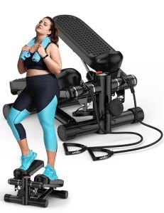 Mini Stepper with Resistance Bands for Home Workouts