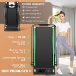 Compact Folding Treadmill with Incline and Remote