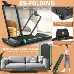 Compact Folding Treadmill with Incline and Remote