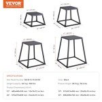 VEVOR 4-Piece Plyometric Jump Box Set, Black