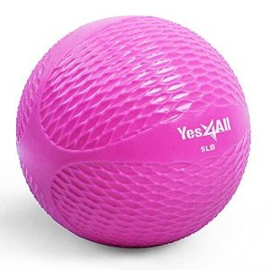 Yes4All 5lb Pink Soft Weighted Toning Ball