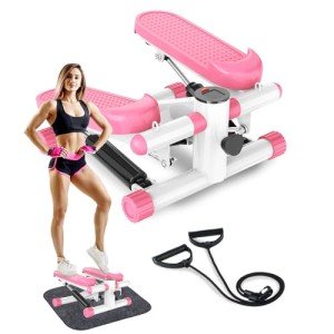 Mini Stair Stepper with Resistance Bands - Pink