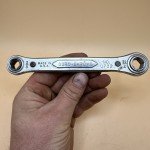 Vintage Duro Chrome 3/8” X 7/16” Ratcheting Double Box Wrench 6 Point No 0702